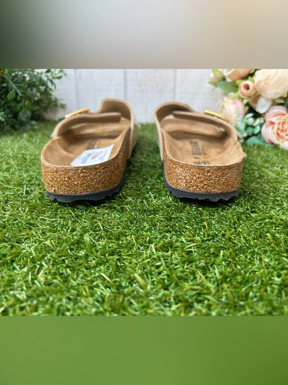 Birkenstock Catalina Luxe Buckle Birko-Flor patent sand size 40 US 9-9.5 gently